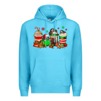 Ocean Blue christmas sloth coffee cups Premium Hoodie - Jasminsmagicworld