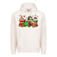 Pale Pink christmas sloth coffee cups Premium Hoodie - Jasminsmagicworld