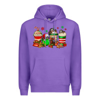 Purple christmas sloth coffee cups Premium Hoodie - Jasminsmagicworld