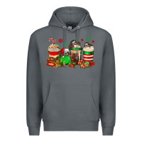 Rock christmas sloth coffee cups Premium Hoodie - Jasminsmagicworld