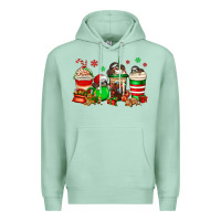 Seafoam christmas sloth coffee cups Premium Hoodie - Jasminsmagicworld