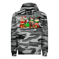 Slate Camo christmas sloth coffee cups Premium Hoodie - Jasminsmagicworld
