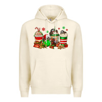 Tofu christmas sloth coffee cups Premium Hoodie - Jasminsmagicworld