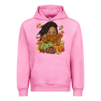 Fuchsia Pink Fall with black girl Urban Hoodie - NancyCooperArtShop