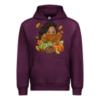 Mauve Wine Fall with black girl Urban Hoodie - NancyCooperArtShop
