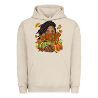 Pigment French Oak Fall with black girl Urban Hoodie - NancyCooperArtShop