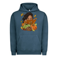 Pigment Midnight Navy Fall with black girl Urban Hoodie - NancyCooperArtShop