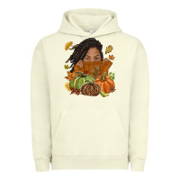 Pigment Pistachio Fall with black girl Urban Hoodie - NancyCooperArtShop