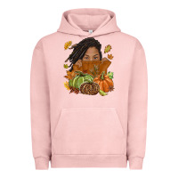 Pigment Salmon Fall with black girl Urban Hoodie - NancyCooperArtShop