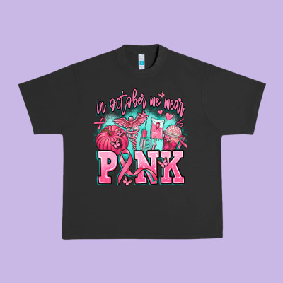In October We Wear Pink Urban Heavy Tee Designed By Adodesignshop