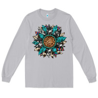 Moon Dust cowhide leopard serape gemstone  sunflower Long Sleeve Tee - Artiststas