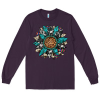 Plum cowhide leopard serape gemstone  sunflower Long Sleeve Tee - Artiststas