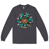 Smoke cowhide leopard serape gemstone  sunflower Long Sleeve Tee - Artiststas
