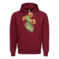 Burgundy opuntia phaeacantha Zipper Hoodie - LillyAllenDesigns