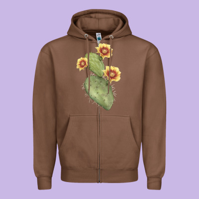 Opuntia Phaeacantha Zipper Hoodie Designed By Lillyallendesigns