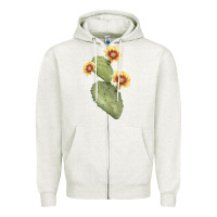 Oatmeal Heather opuntia phaeacantha Zipper Hoodie - LillyAllenDesigns