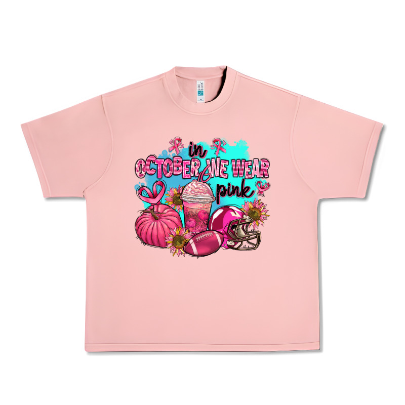 In October We Wear Pink American Football Urban Heavy Tee by AdoDesignShop | Teevron