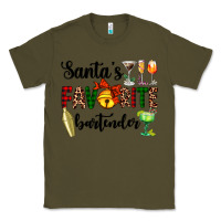 Army Green santa's favorite bartender Classic Tee - AdoDesignShop