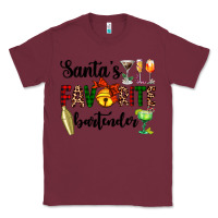 Burgundy santa's favorite bartender Classic Tee - AdoDesignShop