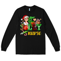 Black jolly nurse with Christmas element Long Sleeve Tee - AdoDesignShop