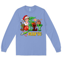 Colony Blue jolly nurse with Christmas element Long Sleeve Tee - AdoDesignShop