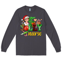 Smoke jolly nurse with Christmas element Long Sleeve Tee - AdoDesignShop