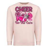Pale Pink cheer for the cure Premium Sweatshirt - MaliasSmallBusiness