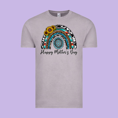 Happy Mother's Day Rainbow Vintage Tee Designed By Cowhidedigitalart