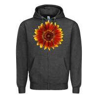 Charcoal Heather little becka sunflower Zipper Hoodie - LillyAllenDesigns