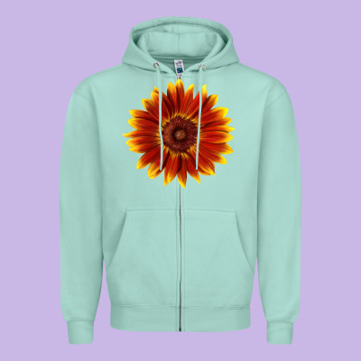 Little Becka Sunflower Zipper Hoodie Designed By Lillyallendesigns