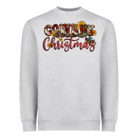 Heather Grey cowboy christmas Heavyweight Sweatshirt - FaDigitalArtStudio