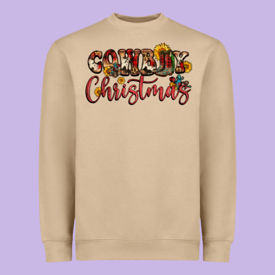 Cowboy Christmas Heavyweight Sweatshirt Designed By Fadigitalartstudio
