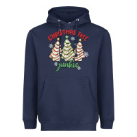 Navy christmas tree junkie Heavyweight Hoodie - MaliasSmallBusiness