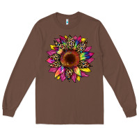 Chestnut tie dye leopard sunflower Long Sleeve Tee - Artiststas