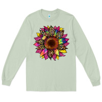 Matcha tie dye leopard sunflower Long Sleeve Tee - Artiststas