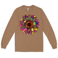 Toasted Coconut tie dye leopard sunflower Long Sleeve Tee - Artiststas