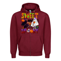 Burgundy Sweet and spooky Zipper Hoodie - NancyCooperArtShop