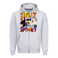 Heather Grey Sweet and spooky Zipper Hoodie - NancyCooperArtShop