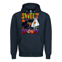 Navy Sweet and spooky Zipper Hoodie - NancyCooperArtShop