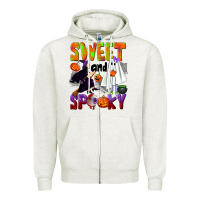 Oatmeal Heather Sweet and spooky Zipper Hoodie - NancyCooperArtShop