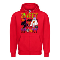 Red Sweet and spooky Zipper Hoodie - NancyCooperArtShop