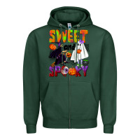 Sports Green Sweet and spooky Zipper Hoodie - NancyCooperArtShop