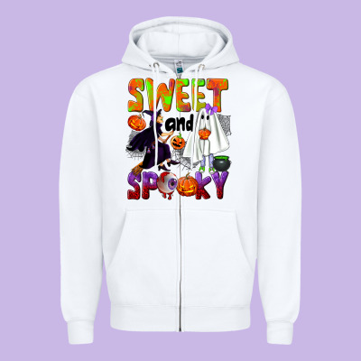 Sweet And Spooky Zipper Hoodie Designed By Nancycooperartshop