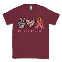 Burgundy peace love cure Classic Tee - JahusDesignShop