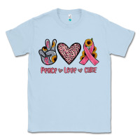 Dusty Blue peace love cure Classic Tee - JahusDesignShop