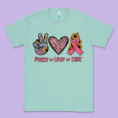 Peace Love Cure Classic Tee Designed By Jahusdesignshop