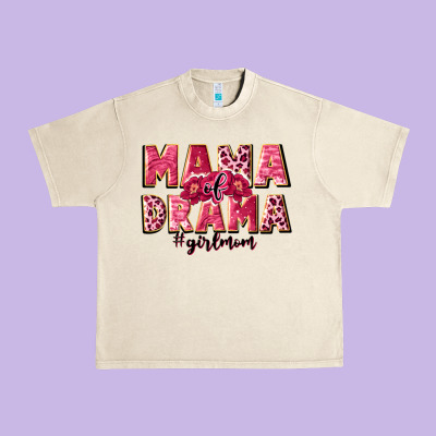 Mama Of Drama Girl Mom Urban Heavy Tee Designed By Jahusdesignshop
