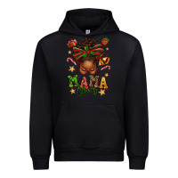 Black mama claus afro messy bun Urban Hoodie - texasbilliewilder