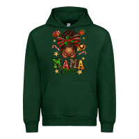 Forest Green mama claus afro messy bun Urban Hoodie - texasbilliewilder