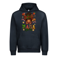 Navy mama claus afro messy bun Urban Hoodie - texasbilliewilder